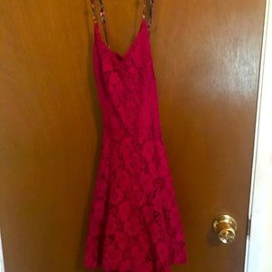 Red lace dress